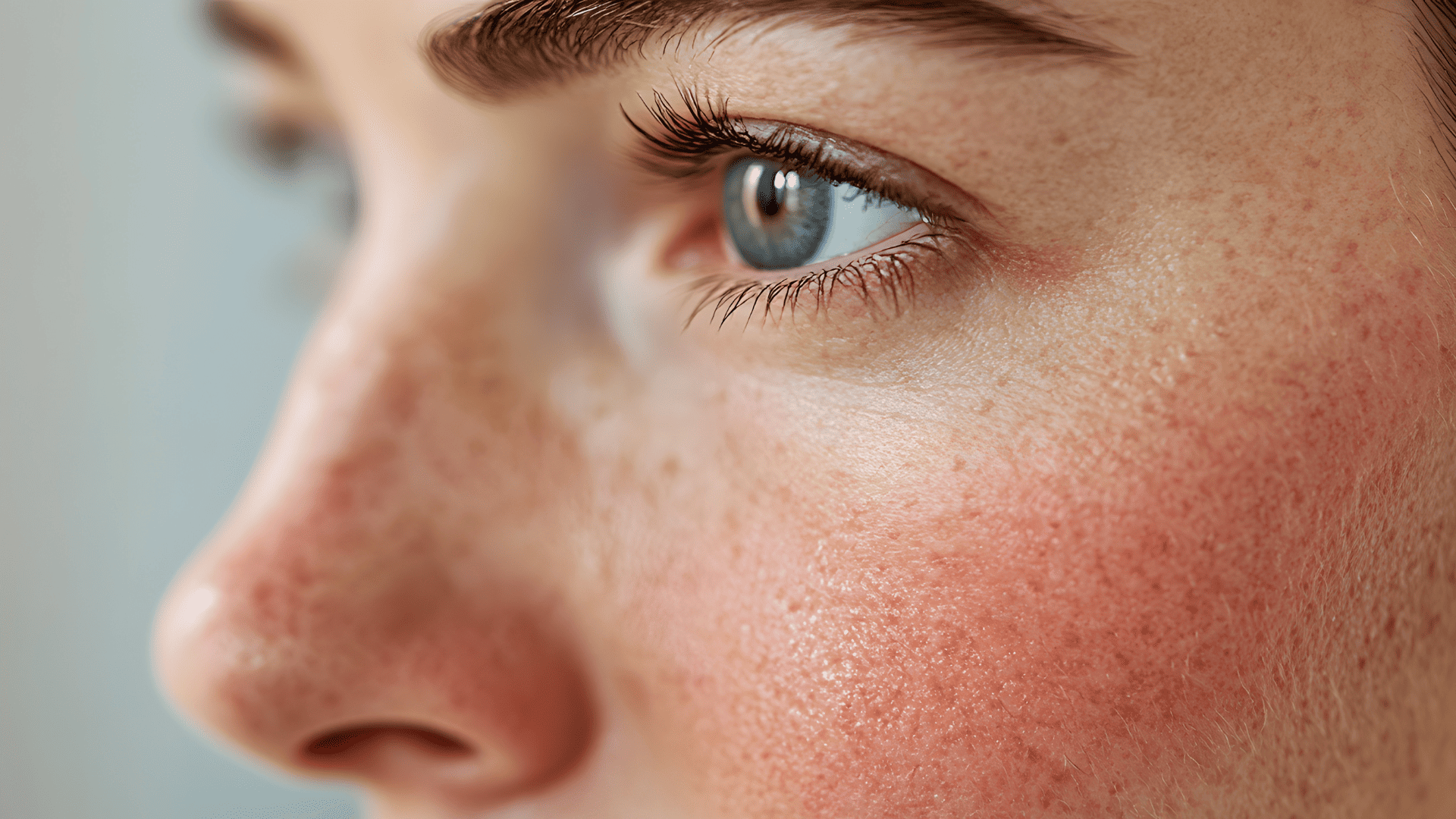 młoda kobieta z mocno zaczerwienionymi policzkami